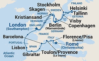 23-Day Grand European Explorer Itinerary Map